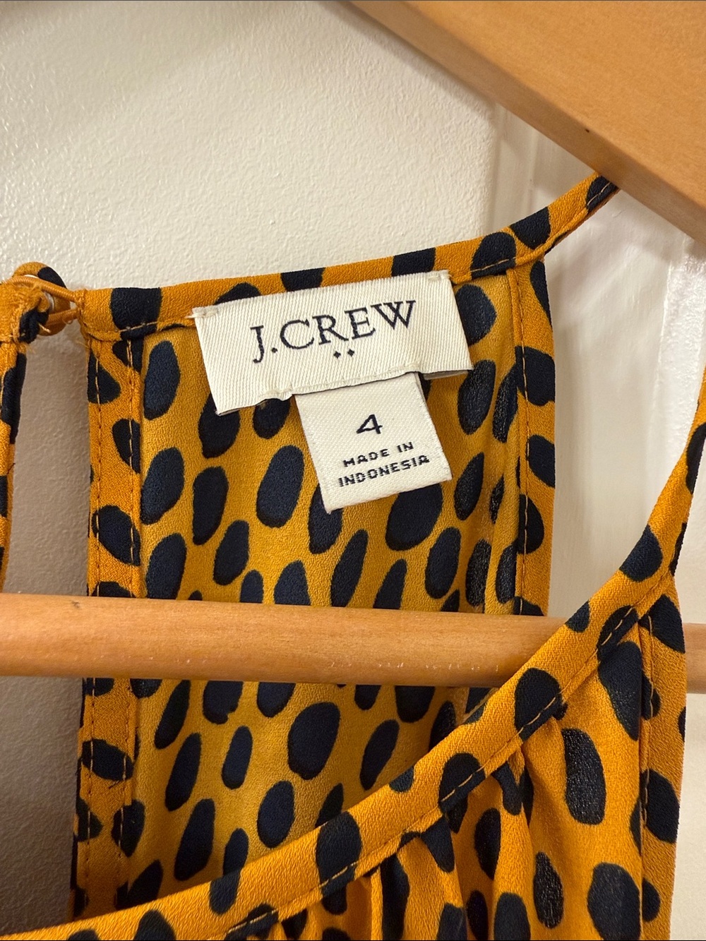 J.Crew Mustard Yellow and Black Spotted Halter Dress - Picture 2 of 3
